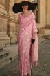 Load image into Gallery viewer, Pink Elegant Banarasi Silk Saree with Zari Weaving Blouse Pieces ClothsVilla