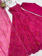 Load image into Gallery viewer, Pink Elegant Bandhej Chiffon Anarkali Gown Set – Lightweight &amp; Stylish