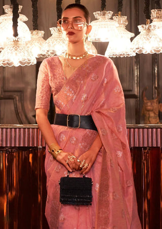 Pink Elegant Bollywood Cotton Silk Saree with Tassel Detailing ClothsVilla