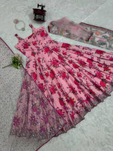Load image into Gallery viewer, Pink Elegant Butterfly Net Designer Gown Set ClothsVilla