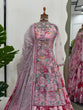 Load image into Gallery viewer, Pink Elegant Butterfly Net Designer Gown Set ClothsVilla