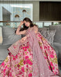 Load image into Gallery viewer, Pink Elegant Butterfly Net Designer Gown Set ClothsVilla