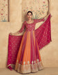 Load image into Gallery viewer, Pink Elegant Chinon Embroidered Gown with Dupatta ClothsVilla