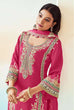 Load image into Gallery viewer, Pink Elegant Chinon Embroidered Suit Set with Dupatta ClothsVilla