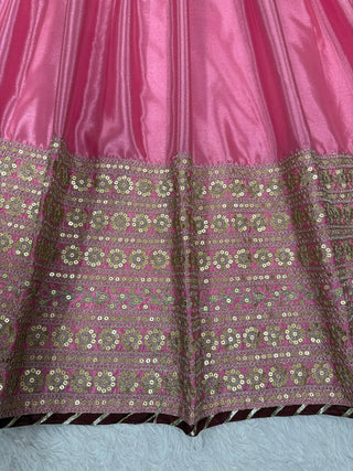 Pink Elegant Chinon Embroidered Suit Set ClothsVilla