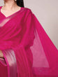 Load image into Gallery viewer, Pink Elegant Chinon Saree with Self Print &amp; Zari Weaving Work Unstitched Blouse Included ClothsVilla