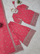 Load image into Gallery viewer, Pink Elegant Chinon Silk Ensemble – Top, Plazo &amp; Dupatta ClothsVilla