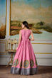Load image into Gallery viewer, Pink Elegant Dola Silk Kalamkari Print Gown with Zari Weaving Koti ClothsVilla