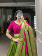 Load image into Gallery viewer, Pink Elegant Dola Silk Shibori Print Lehenga Set with Zari Weaving Border