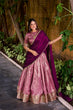 Load image into Gallery viewer, Pink Elegant Dupion Silk Stitched Lehenga with Zari Weaving Work, Unstitched Blouse &amp; Zari Shimmer Dupatta ClothsVilla