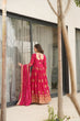 Load image into Gallery viewer, Pink Elegant Embroidered Star Georgette Gown with Dupatta – Full Sleeve, Pan Neck, Zari &amp; Sequin Work Clothsvilla
