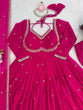 Load image into Gallery viewer, Pink Elegant Faux Georgette Anarkali Set with Thread &amp; Sequin Work, Paired with Comfortable Pant &amp; Lace-Detailed Dupatta ClothsVilla
