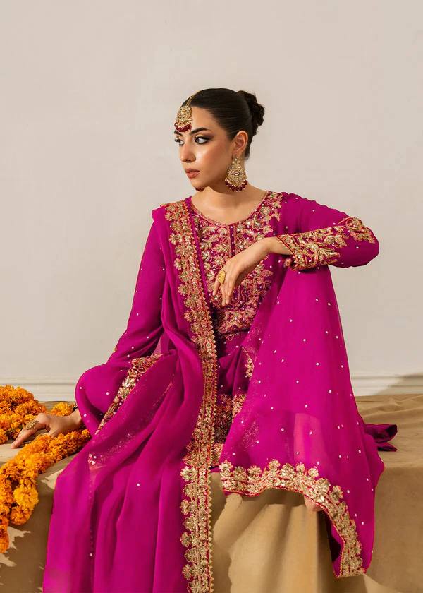 Pink Elegant Faux Georgette Coding & Sequence Work Palazzo Set with Rivet Moti Detailing and Dupatta Secondary image