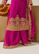 Load image into Gallery viewer, Pink Elegant Faux Georgette Coding &amp; Sequence Work Palazzo Set with Rivet Moti Detailing and Dupatta ClothsVilla