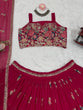 Load image into Gallery viewer, Pink Elegant Faux Georgette Embroidered Lehenga Choli Set with Dupatta Thread, Sequin &amp; Coding Dori Work Full-Stitched with Cancan Flair ClothsVilla