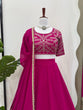 Load image into Gallery viewer, Pink Elegant Faux Georgette Semi-Stitched Lehenga Choli with Sequin Embroidery &amp; Dupatta Clothsvilla