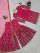 Load image into Gallery viewer, Pink Elegant Faux Georgette Sharara Set with Butterfly Net Dupatta Clothsvilla