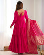 Load image into Gallery viewer, Pink Elegant Festive Pure Romansilk Chanderi Anarkali Suit with Banarasi Dupatta
