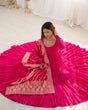 Load image into Gallery viewer, Pink Elegant Festive Pure Romansilk Chanderi Anarkali Suit with Banarasi Dupatta
