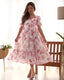 Pink Elegant Floral Print Soft Georgette One-Piece Dress – Fully Stitched & Ready to Wear