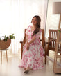 Load image into Gallery viewer, Pink Elegant Floral Print Soft Georgette One-Piece Dress – Fully Stitched &amp; Ready to Wear