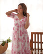 Load image into Gallery viewer, Pink Elegant Floral Print Soft Georgette One-Piece Dress – Fully Stitched &amp; Ready to Wear