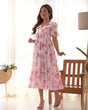 Load image into Gallery viewer, Pink Elegant Floral Print Soft Georgette One-Piece Dress – Fully Stitched &amp; Ready to Wear