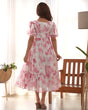 Load image into Gallery viewer, Pink Elegant Floral Print Soft Georgette One-Piece Dress – Fully Stitched &amp; Ready to Wear