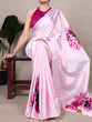 Load image into Gallery viewer, Pink Elegant Floral Printed Satin Silk Saree with Mono Benglory Blouse Piece ClothsVilla