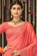 Load image into Gallery viewer, Pink Elegant Georgette Embroidered Saree with Sequins Work – Unstitched Blouse Included ClothsVilla