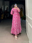 Pink Elegant Georgette Printed Frock – Stitched & Comfortable ClothsVilla