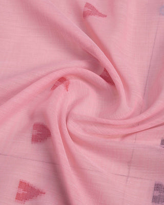 Pink Elegant & Gold-Toned Ikat Woven Saree with Zari Border ClothsVilla