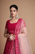 Load image into Gallery viewer, Pink Elegant Heavy Dola Jacquard Silk Lehenga Set with Embroidered Net Dupatta ClothsVilla