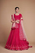 Load image into Gallery viewer, Pink Elegant Heavy Dola Jacquard Silk Lehenga Set with Embroidered Net Dupatta ClothsVilla