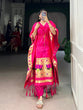 Load image into Gallery viewer, Pink Elegant Jacquard Paithani Kaftan with Zari Weaving Work ClothsVilla