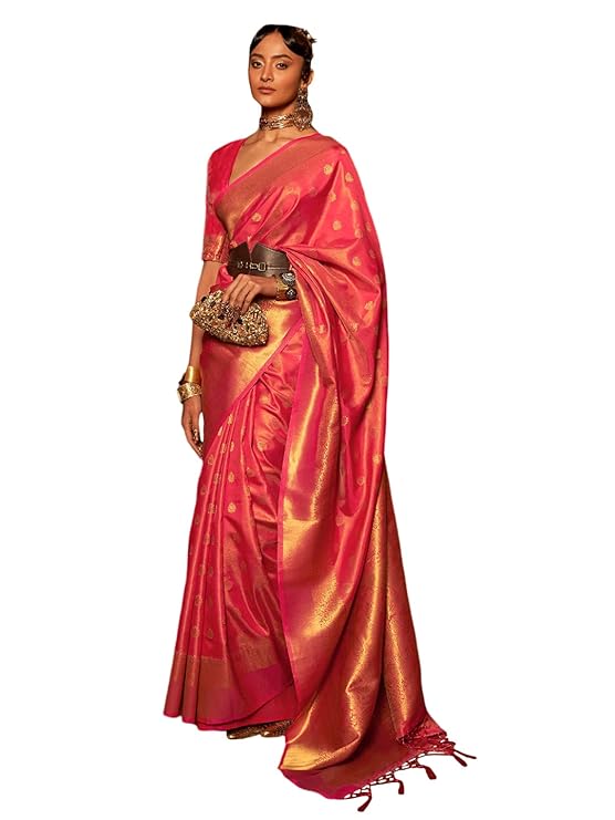 Pink Elegant Kanjivaram Kanchipuram Silk Saree Traditional Grace Clothsvilla