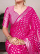 Load image into Gallery viewer, Pink Elegant Nylon Georgette Saree with Zari Weaving &amp; Viscose Border ClothsVilla