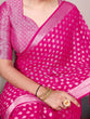 Load image into Gallery viewer, Pink Elegant Nylon Georgette Saree with Zari Weaving &amp; Viscose Border ClothsVilla