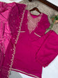 Load image into Gallery viewer, Pink Elegant Organza Embroidered Suit Set With Dupatta Sequins Thread Work Stitched Top And Bottom Clothsvilla