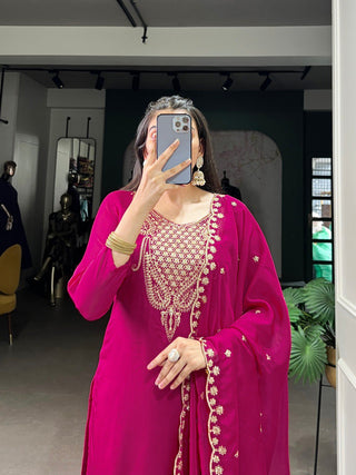 pink-elegant-organza-embroidered-suit-set-with-dupatta-sequins-thread-work-stitched-top-and-bottom Clothsvilla