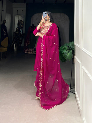 pink-elegant-organza-embroidered-suit-set-with-dupatta-sequins-thread-work-stitched-top-and-bottom Clothsvilla