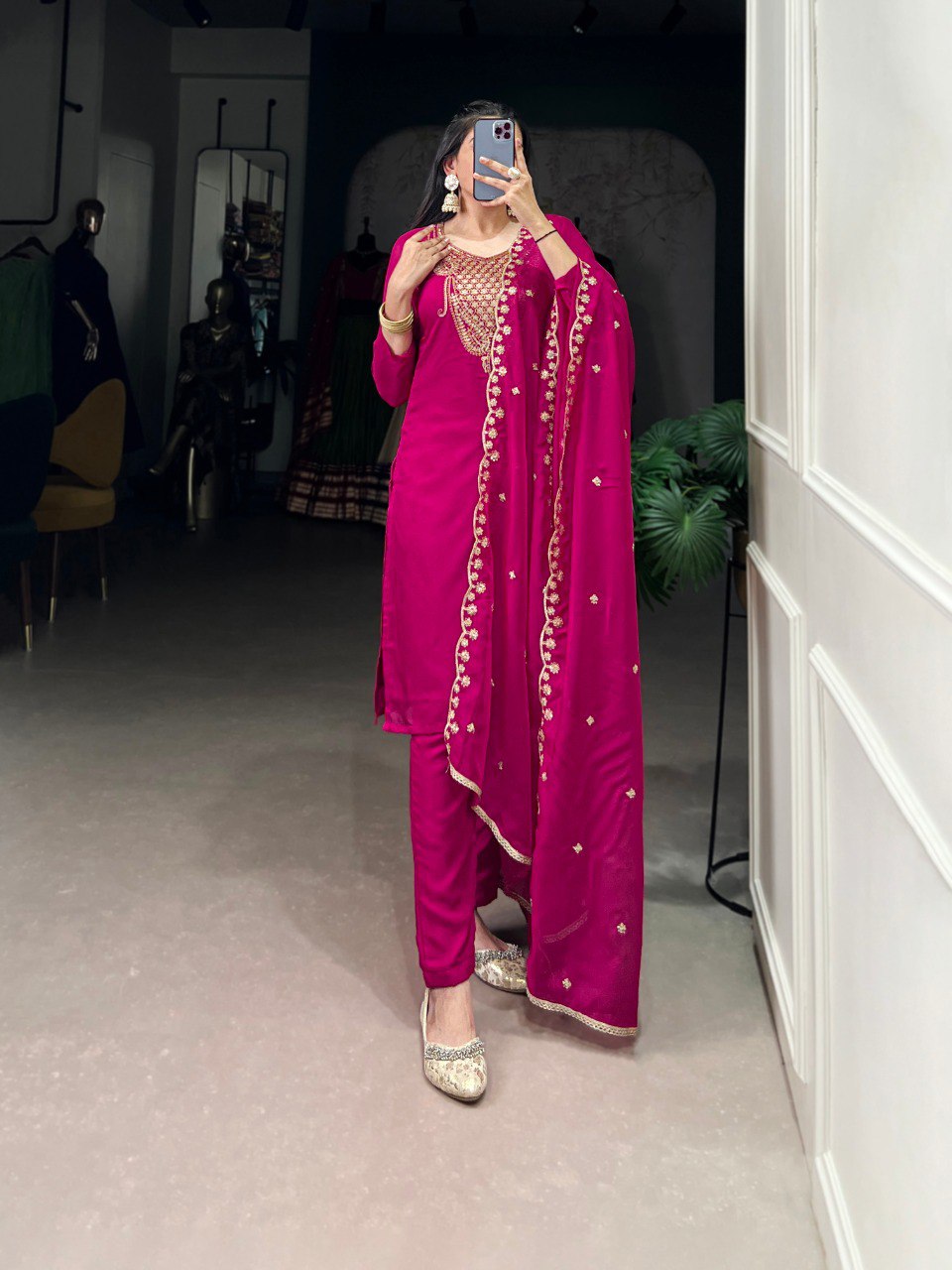 pink-elegant-organza-embroidered-suit-set-with-dupatta-sequins-thread-work-stitched-top-and-bottom Clothsvilla