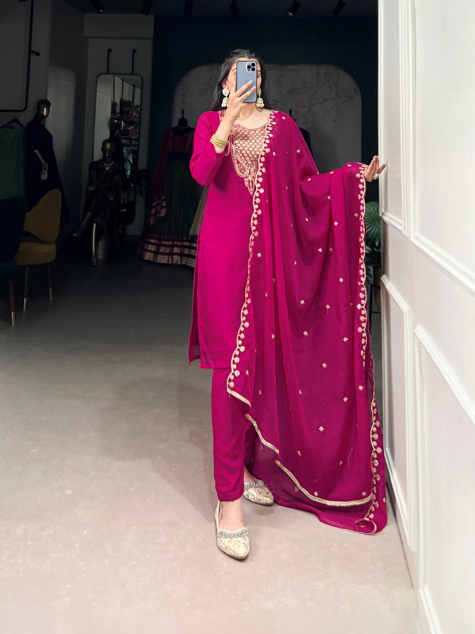 pink-elegant-organza-embroidered-suit-set-with-dupatta-sequins-thread-work-stitched-top-and-bottom Clothsvilla