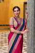 Load image into Gallery viewer, Pink Elegant Poly Cotton Saree with Printed &amp; Zari Weaving Work ClothsVilla