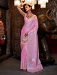 Load image into Gallery viewer, Pink Elegant Pure Satin Handloom Saree with Unstitched Blouse Piece Clothsvilla