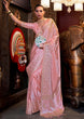 Load image into Gallery viewer, Pink Elegant Pure Satin Handloom Saree with Unstitched Blouse Piece Clothsvilla