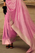 Load image into Gallery viewer, Pink Elegant Satin Silk Blend Saree with Matching Blended Silk Blouse Piece ClothsVilla