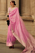 Load image into Gallery viewer, Pink Elegant Satin Silk Blend Saree with Matching Blended Silk Blouse Piece ClothsVilla