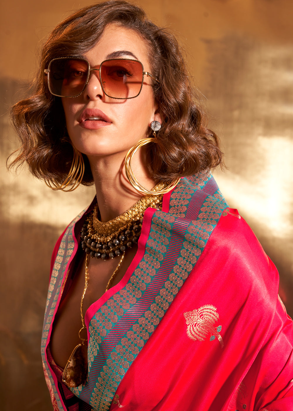 Pink Elegant Satin Silk Saree – Luxurious Drape for Every Occasion ClothsVilla