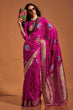 Load image into Gallery viewer, Pink Elegant Satin Traditional Saree with Zari &amp; Thread Work ClothsVilla